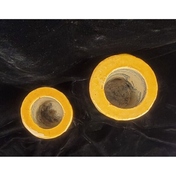 Vintage Chalice Candle Holders with a Greek Key Pattern - Picture 7 of 16